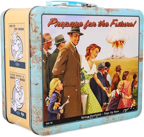 Toynk Fallout Vault-Tec Prepare For The Future Retro Metal Lunchbox | Reusable Storage Tin Container