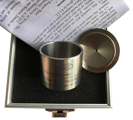 Specific Gravity Cup - Paint Density Tester for Coatings/Varnish | ASTM/DIN/ISO Compliant | Stainless Steel Corrosion-Resistant Lab Equipment (37ml)