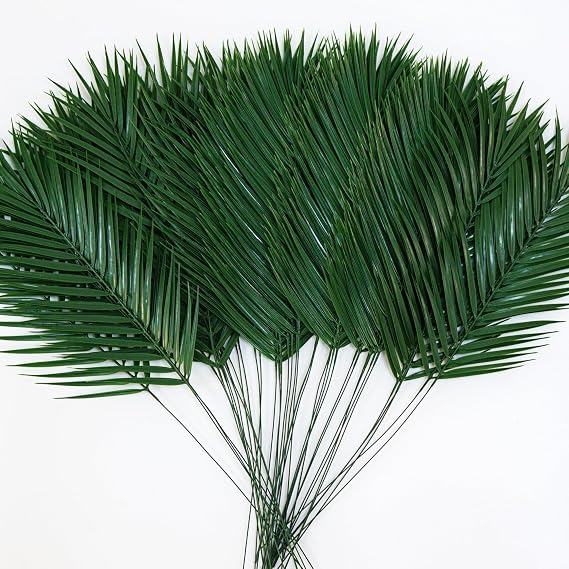 50pcs Artificial Palm Leaves 25in Large Palm Branches Fake Greenery