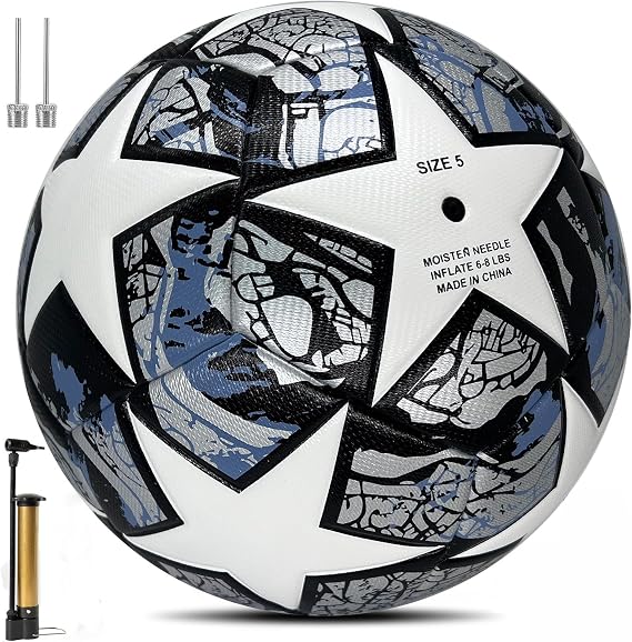 Football Size 5 Football Gifts Boys Football Fans Leather Football Lovers Equipped with Pump and Ball Bag