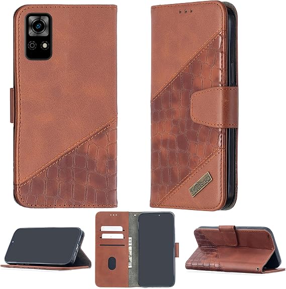 bojioderf Case Compatible for PCD P65 US Bengal Phone Case Cover Flip Stand Cover Stitching Style Wallet Case Brown
