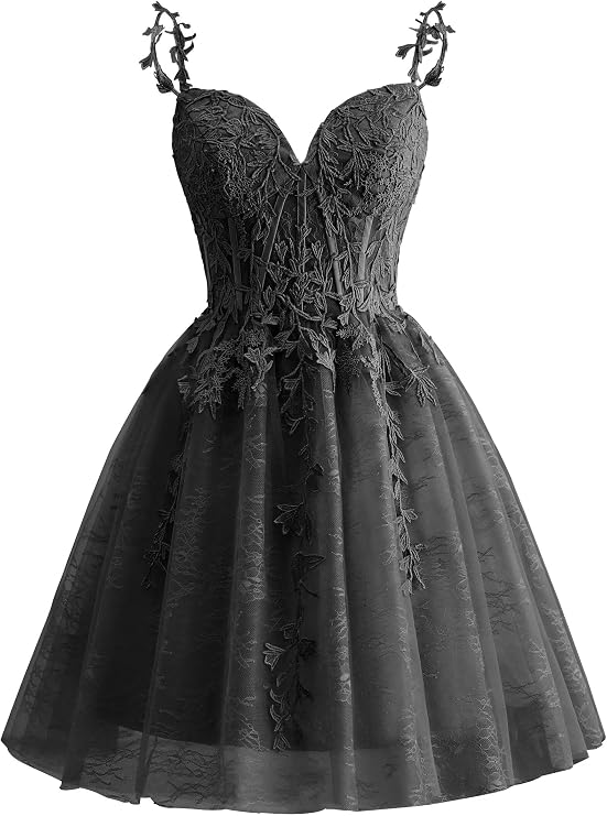 Yuxin Spaghetti Strap Lace Homecoming Dresses for Teens 2025 Tulle Short Prom Dress Cocktail Gowns