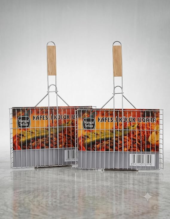 *2 ADET* 35x20 cm mangal üstü lüks ızgara teli paslanmaz galvaniz kaplama