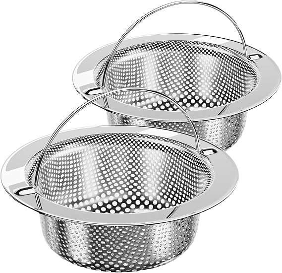 MR.SIGA Kitchen Sink Strainer, Stainless Steel Sink Drain Strainer, 2 Pack