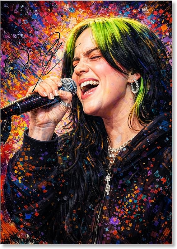 AllStarMedia Tribute to Billie Eilish Inspired Art Style Poster Print | Fan Art Style Pop Singer Wall Art | Music Gift & Retro Home Décor | Limited Edition Print | A4 Unframed (30 x 21 CM)