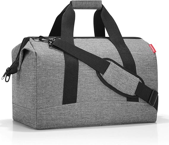 reisenthel Allrounder L Large Weekender Bag, Versatile 6-Pocket Padded Duffel, Twist Silver