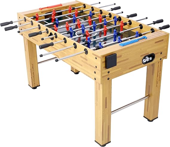 Foosball Table, Adult Size, 55 inch Standard Size Foosball Table, Indoor Full Size Foosball Tables for Home, Family, and Game Room, Soccer with Foosball Tables Set, Brown