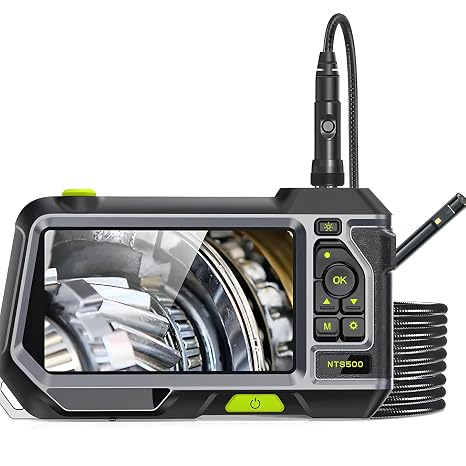 Borescopes NTS500 Inspect Camera Endoscope-Borescope with 5" IPS Screen, IP67 Waterproof 1080P HD Inspection Camera for Car Pipe Plumbing HVAC (Dual-8mm-3M)