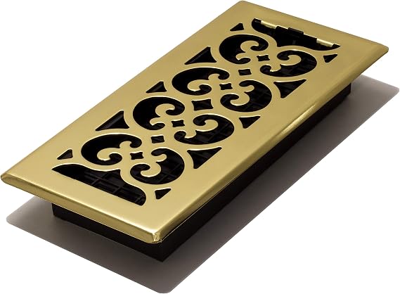 Decor Grates 4-Inch by 10-Inch Scroll Floor Register, braun, SPH410, 29.21 x 13.97 x 3.51 cm