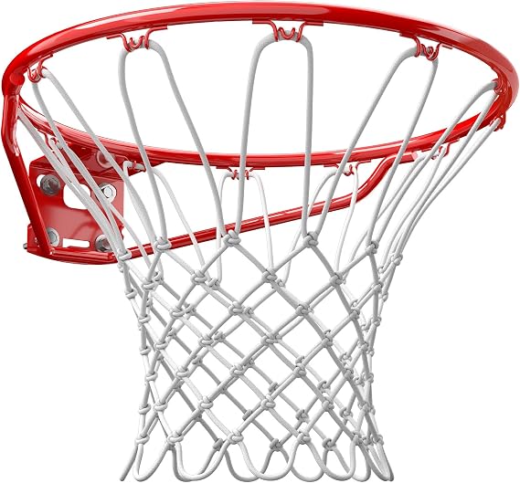 Spalding Regulation Size 18" Steel Basketball Rim with Net Included | Choose from Fixed or Breakaway | Replacement Rim for Indoor or Outdoor Hoop
