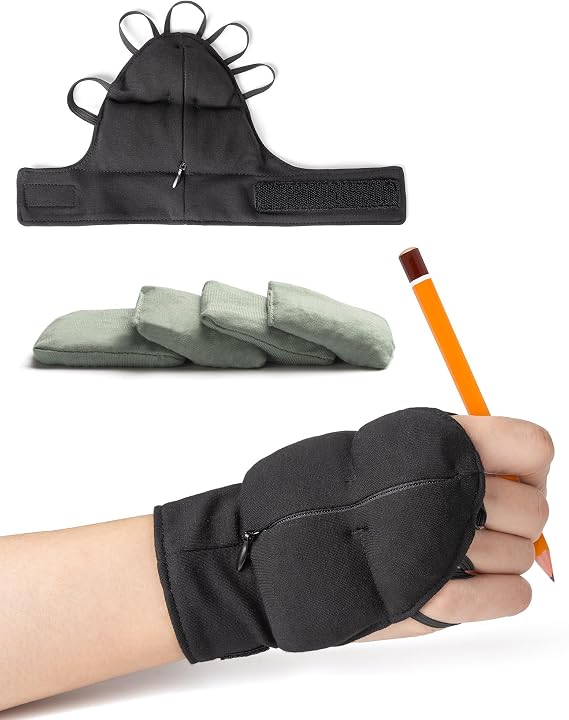 Weighted Gloves for Tremors-Adjustable Hand Gloves Stability Aid for Parkinson's Hand Tremors, Enhanced Grip & Writing Support for Elderly