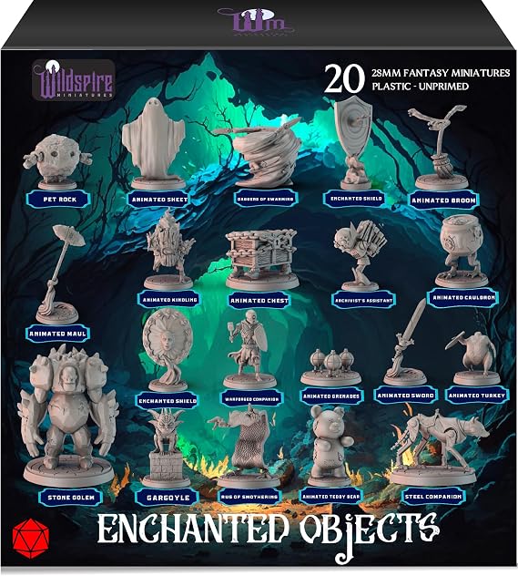 Wildspire 20 Büyülü Nesne - DND Minyatürleri için Sihirli Animasyonlu Nesneler 28-32mm Zindanlar ve Ejderhalar Minyatürler Toplu D&D Minyatürleri DND Minis DND Figürleri Fantezi Büyü Efektleri D&D