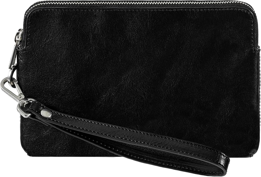 Time Resistance Leather Clutch for Men - Organizer Bag for Men - Wrist Bag - Briefcase Handmade in Italy - Gift Box Included
