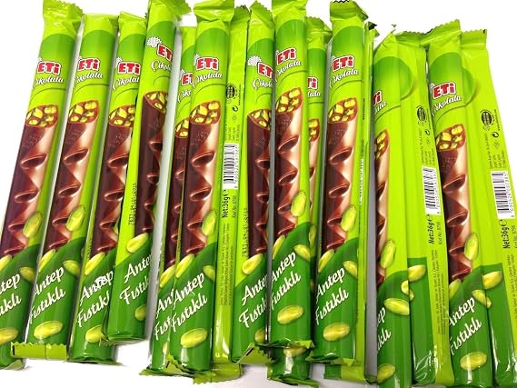 Chocolate with Pistachio, Turkish Chocolate, Eti, 1 Box-16 Pcs