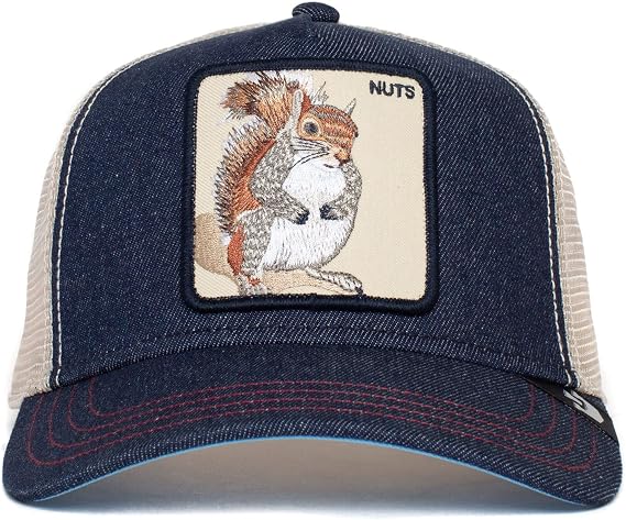 Goorin Bros. The Farm Unisex Original Adjustable Snapback Trucker Hat, Navy (The Nuts Squirrel), One Size