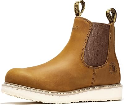 ROCKROOSTER Capitola - Anti-fatigue Comfortable Coolmax Lining Goodyear Welt Soft Toe Leather Work boots for men SAP101BK SAP102BR