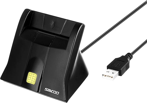 SAICOO Smart Card Reader, DOD Military USB Common Access CAC Card Reader, Compatible with Mac OS, Win (Vertical Version)