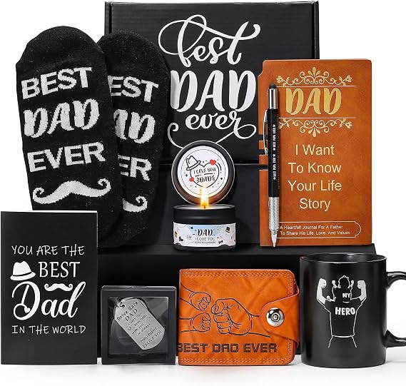 Honxicur Dad Gifts from Daughter Son with 11OZ Mug, Cool Father Happy Birthday Gift Ideas for Dads Presents Basket, Daddy Father Gift Stuff for Christmas, Father Day Gifts