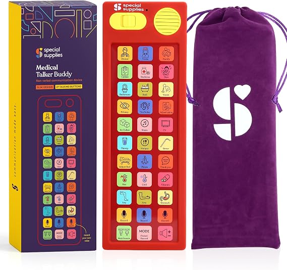 Talker Buddy AAC Communication Device for Non-Verbal Patients, Kids & Adults Hospital Bedside Speech Therapy Aid, Recordable Talking Device, Portable AAC for Medical, Clinical, Home & School Use