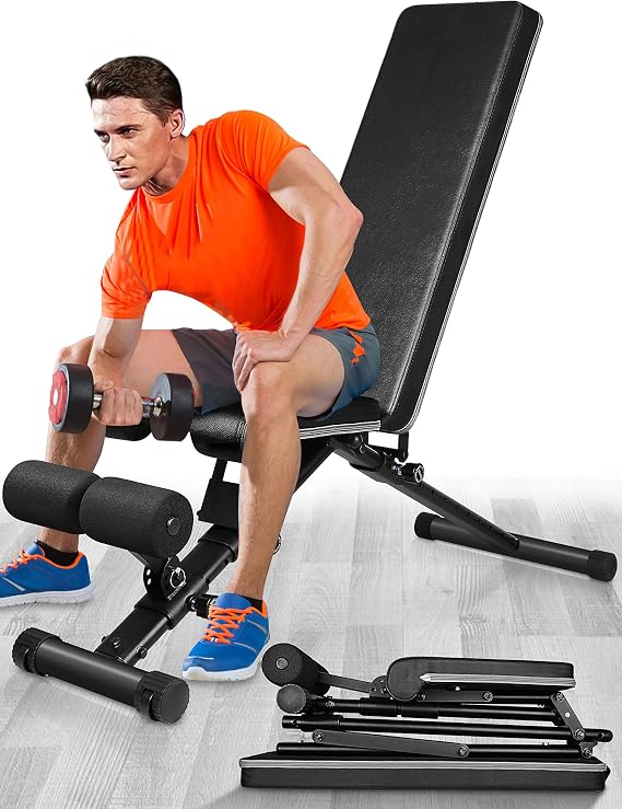 Adjustable Weight Bench Foldable Gym Workout Bench Press,440lbs Weight Capacity Fitness Bench