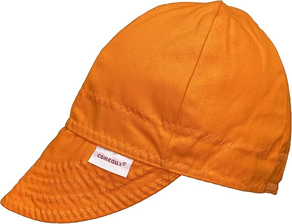 Comeaux Caps Reversible Welding Cap Solid Orange | 100% Cotton, Durable Work Hat for Men & Women (Size 7 1/4)
