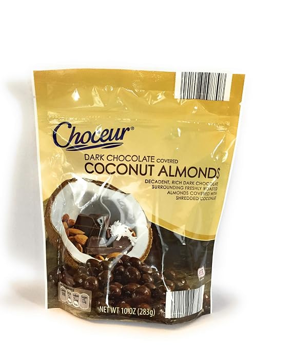 Choceur Dark Chocolate Covered Coconut Almonds 10 Oz