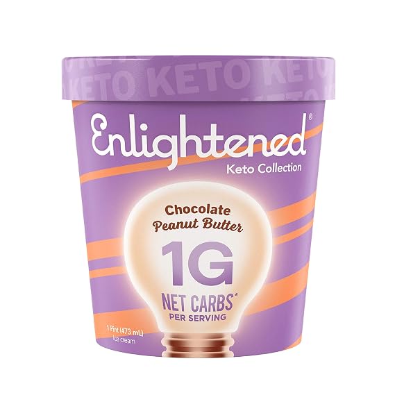 Enlightened, Chocolate Peanut Butter Keto Ice Cream, 16 fl oz (Frozen)