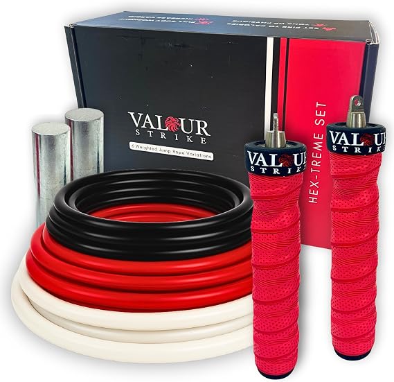 Valour Strike Weighted Skipping Rope | Best Jump Rope for Cardio Training & Home Workouts Outdoor | Weighted Skipping Ropes for Fitness Exercise Equipment Home Gym Workout & HIIT