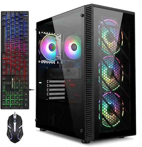STGAubron Gaming PC Desktop,Core I7,RX 590 8G,32G RAM,1TB SSD
