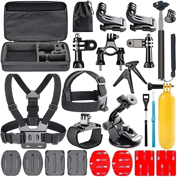Navitech 18-in-1 Action Camera Accessories Combo Kit with EVA Case - Compatible With CAMWORLD 4K 20MP Action Camer