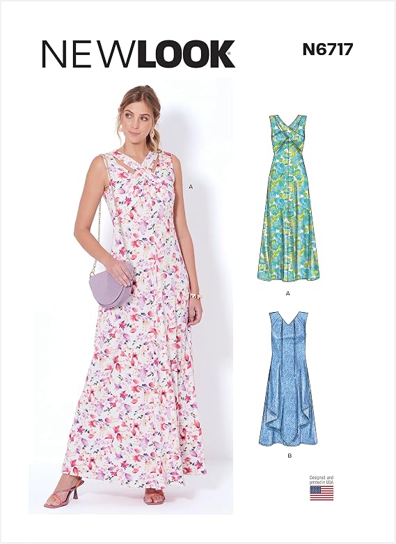 New Look UN6717A Misses' Knit Dress Sewing Pattern Kit, Code N6717, Sizes 8-10-12-14-16-18