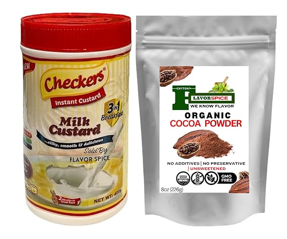 3 in 1 Milk Custard (400g) | WITH Organic Cocoa Powder, 8oz Gluten Free, Non GMO 1 Pack