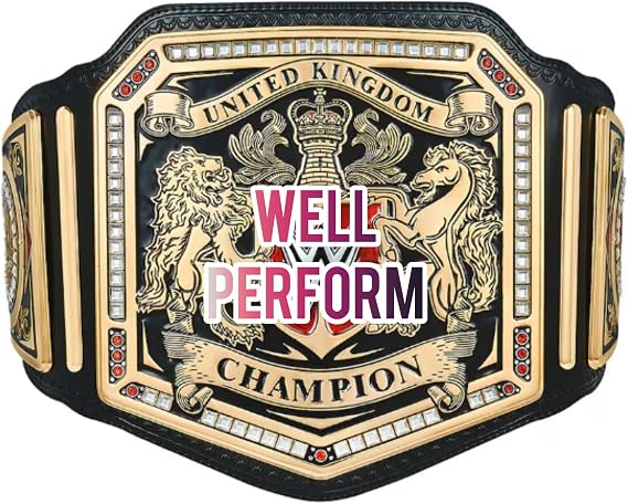 United Kingdom World Heavyweight Wrestling Championship Title Belt Replica, Authentic Wear Universal Championship Title Belt - Adult Size