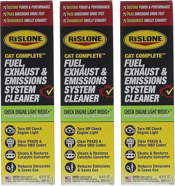 Rislone Cat Complete Fuel, Exhaust & Emissions System Cleaner, Check Engine Light Medic (4 Pack)