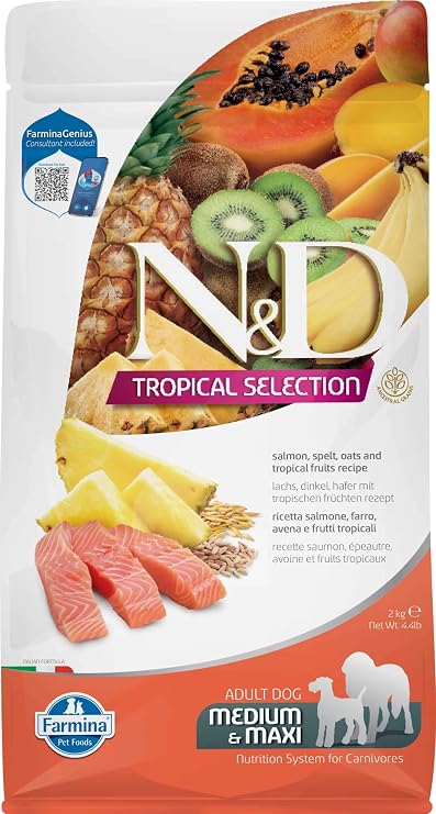 ND N&D Tropical Selection Somonlu ve Tropikal Meyveli Orta ve Büyük Irk Yetişkin Köpek Maması 2 Kg