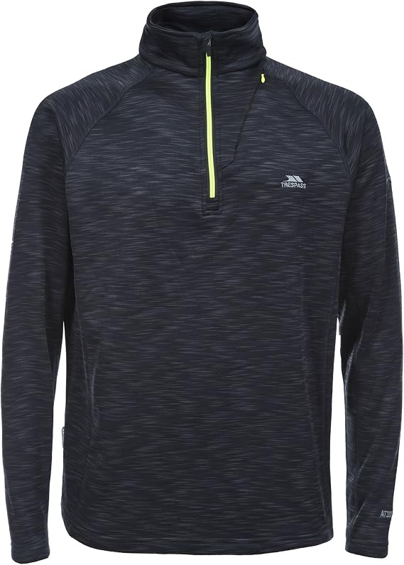 Trespass Collins Mens Fleece Half Zip Jacket Black Lightewight Warm Pullover