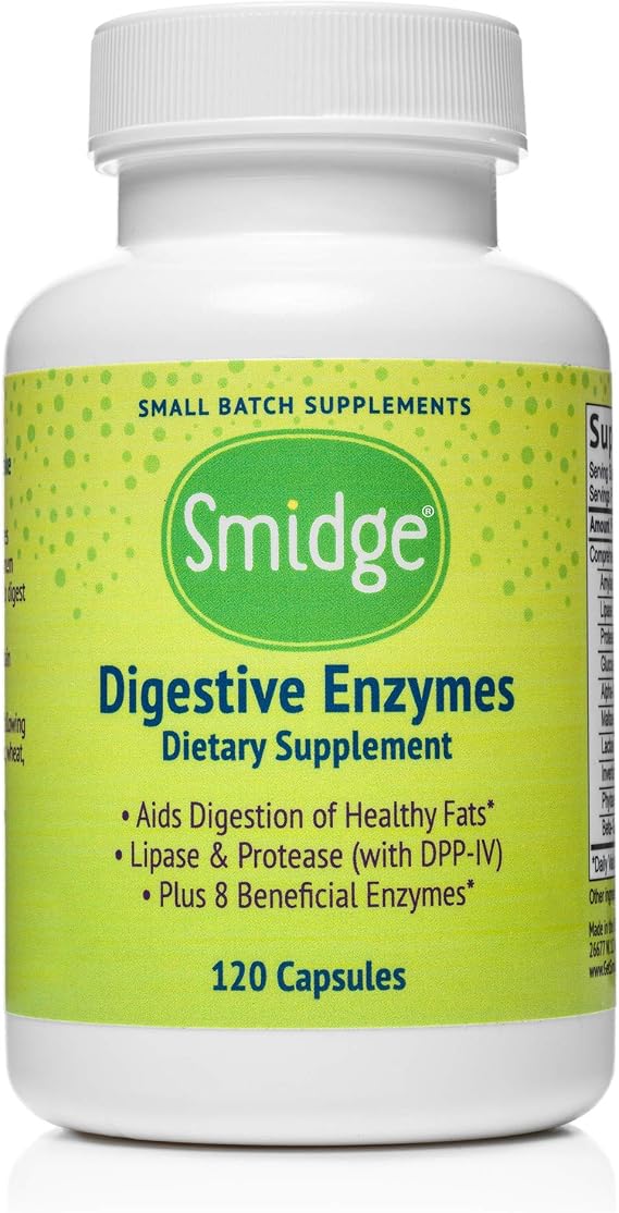 Smidge Digestive Enzymes Comfy Digestion Lipase & Protease 120 Capsules