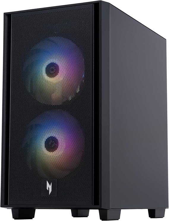 acer Nitro 60 N60-181-UR24 Gaming Desktop | AMD Ryzen 7 7700 Octa-Core Processor | NVIDIA GeForce RTX 5070 Graphics (988 AI Tops) | 32GB DDR5 | 2TB PCIe 4.0 SSD | Wi-Fi 6 802.11ax | Gigabit Ethernet | NVIDIA GeForce RTX 5070 graphics card, Windows 11 operating system, WiFi 6, Bluetooth, tool-free chassis design