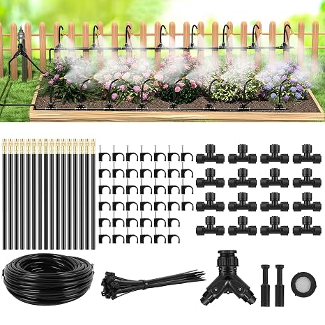 98FT Irrigation System Kit, Adjustable Drip Irrigation Automatic Garden