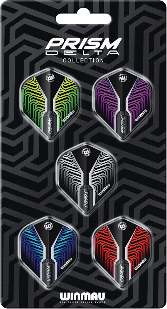 WINMAU - Dart Flight Collections - Dart Flights 5 Sets Per Pack (15 in Total) Extra Thick 100 Micron - Standard Shape Darts Flights - Professional Darts Accessories