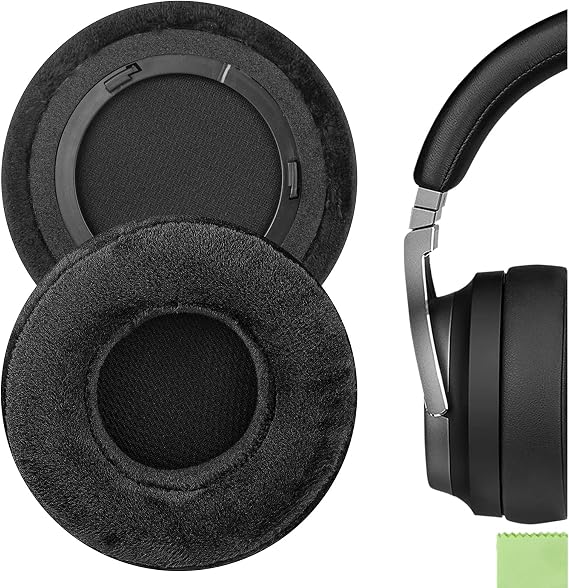 Geekria Comfort Velour Replacement Ear Pads for Corsair Virtuoso RGB/Virtuoso Wireless SE/Virtuoso Wireless XT Headphones Ear Cushions, Repair Parts (Black)