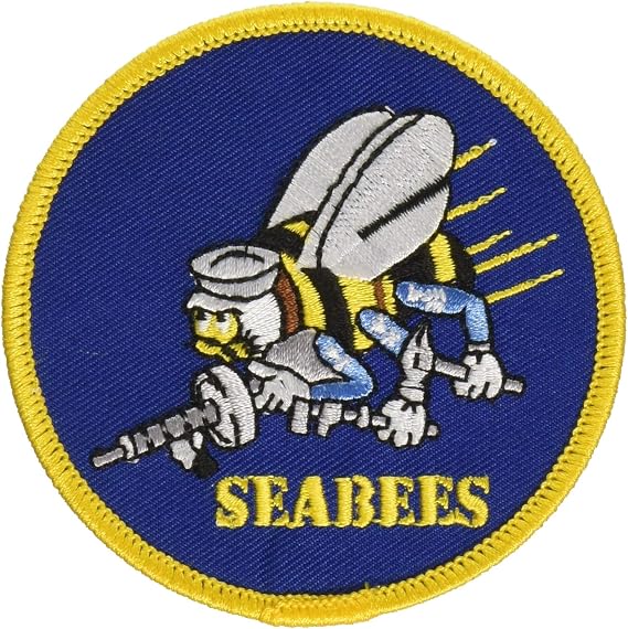 EagleEmblems PM0043 PM0043 Patch-USN,Seabees,Gold (3'')