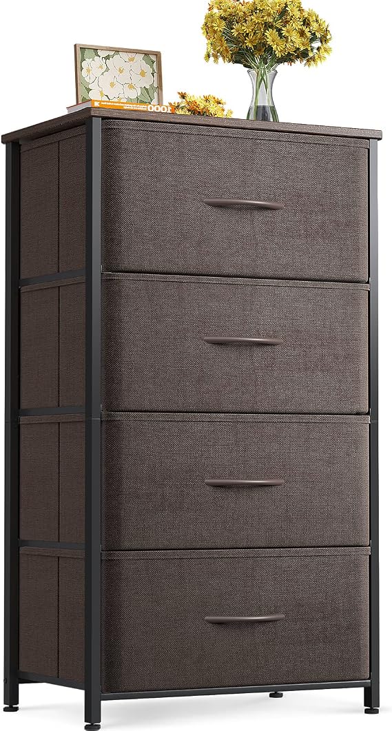 ODK Small Dresser for Bedroom with 4 Storage Drawers, Brown