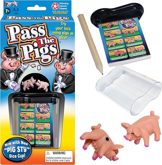Pass the Pigs, Hilarious Pig Dice Game by Winning Moves Games USA