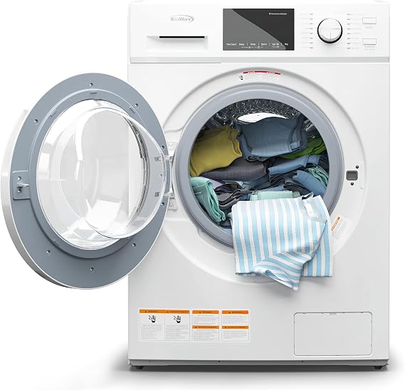 KoolMore 2-in-1 Front Load Washer and Dryer Combo, 2.7 Cu. Ft., for Apartment, Dorm, RV, 16 Wash and 4 Dry Cycles, Compact Space Saver [White] [120V] (FLC-3CWH)