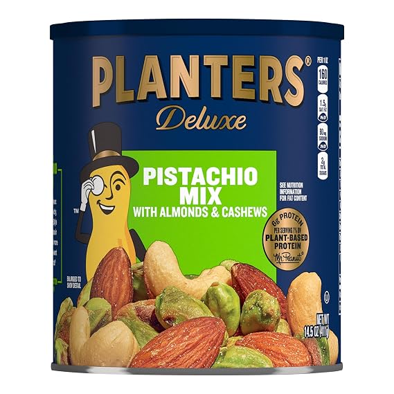 PLANTERS Deluxe Pistachio Mix, Plant Based Protein, 14.5 Oz (1 Ct)