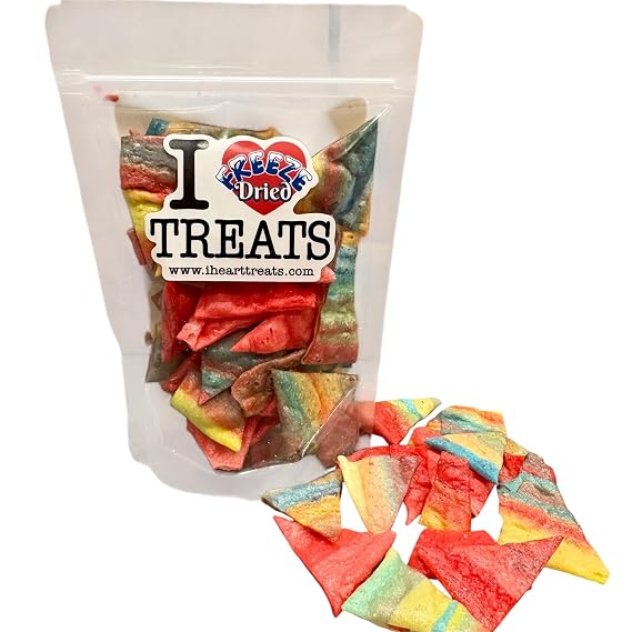 I LOVE TREATS Freeze Dried Fruit Roll Up Chips Tropical/Strawberry 3 oz