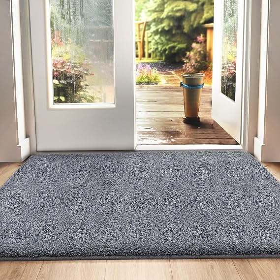 DEXI Dirt Trapper Indoor Door Mat 50 x 80 cm, Grey-Blue