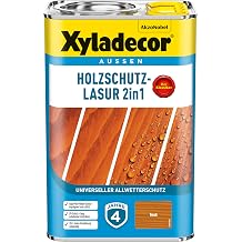 Xyladecor Wood Protection Stain 2-in-1 Universal All-Weather Protection - The Classic Teak 4 L