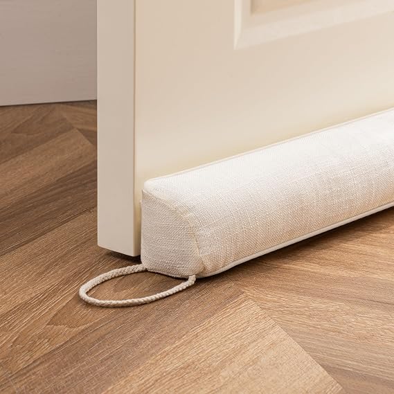 Sunolga Linen Door Draft Stopper, Removable Washable Cover, 38", Beige